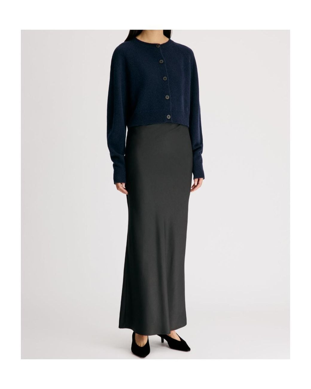 Loulou de Saison Blue Heike Buttoned Cropped Cardigan