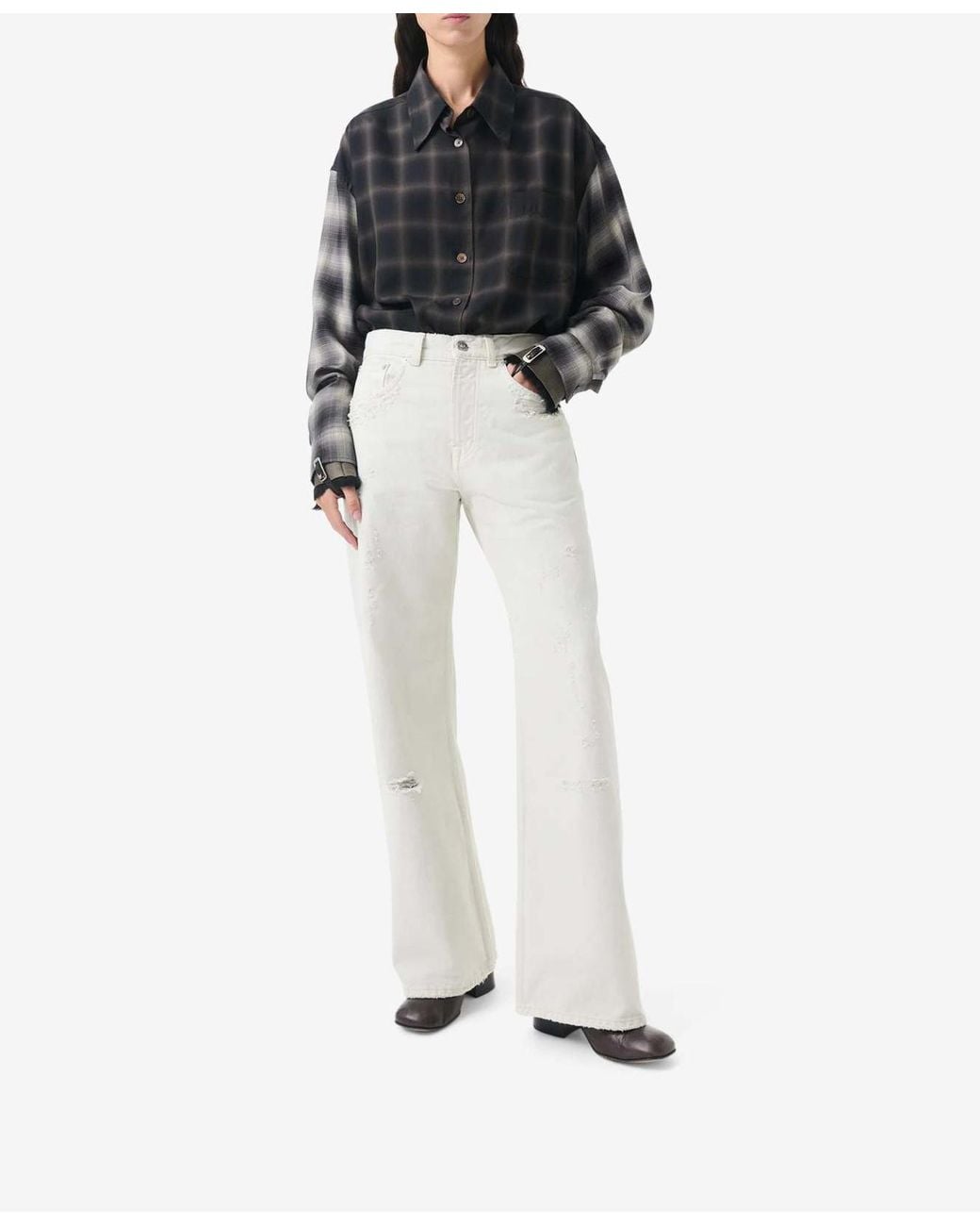 Our Legacy White Full Cut Straight-Leg Jeans