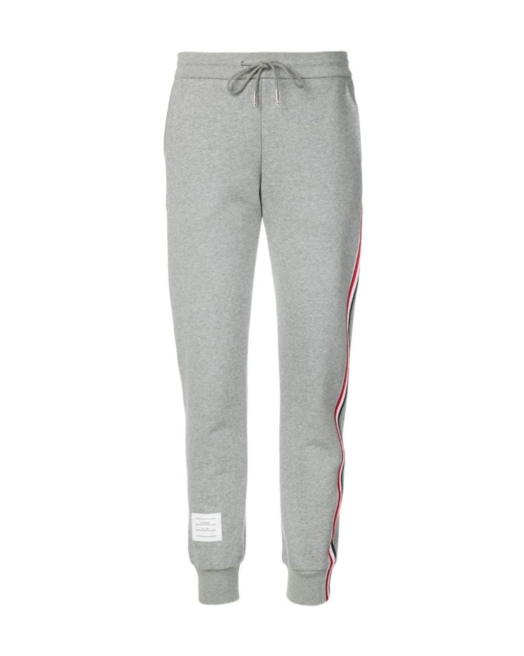 Thom Browne Gray Rwb Side Stripe Sweatpants