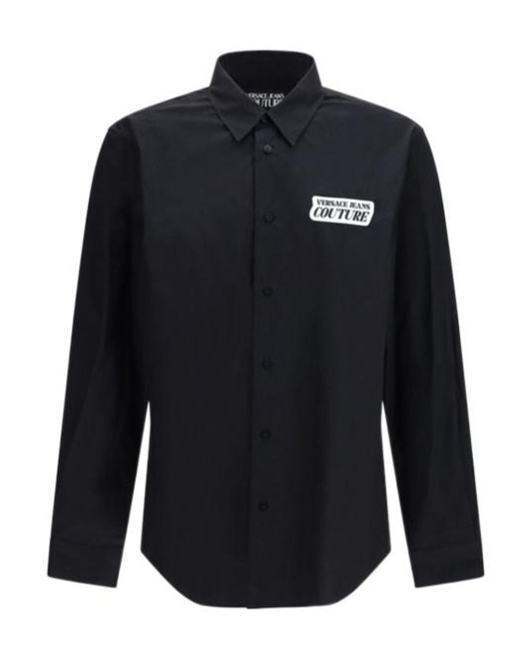 Versace Blue Jeans Couture Logo Patch Cotton Shirt for men