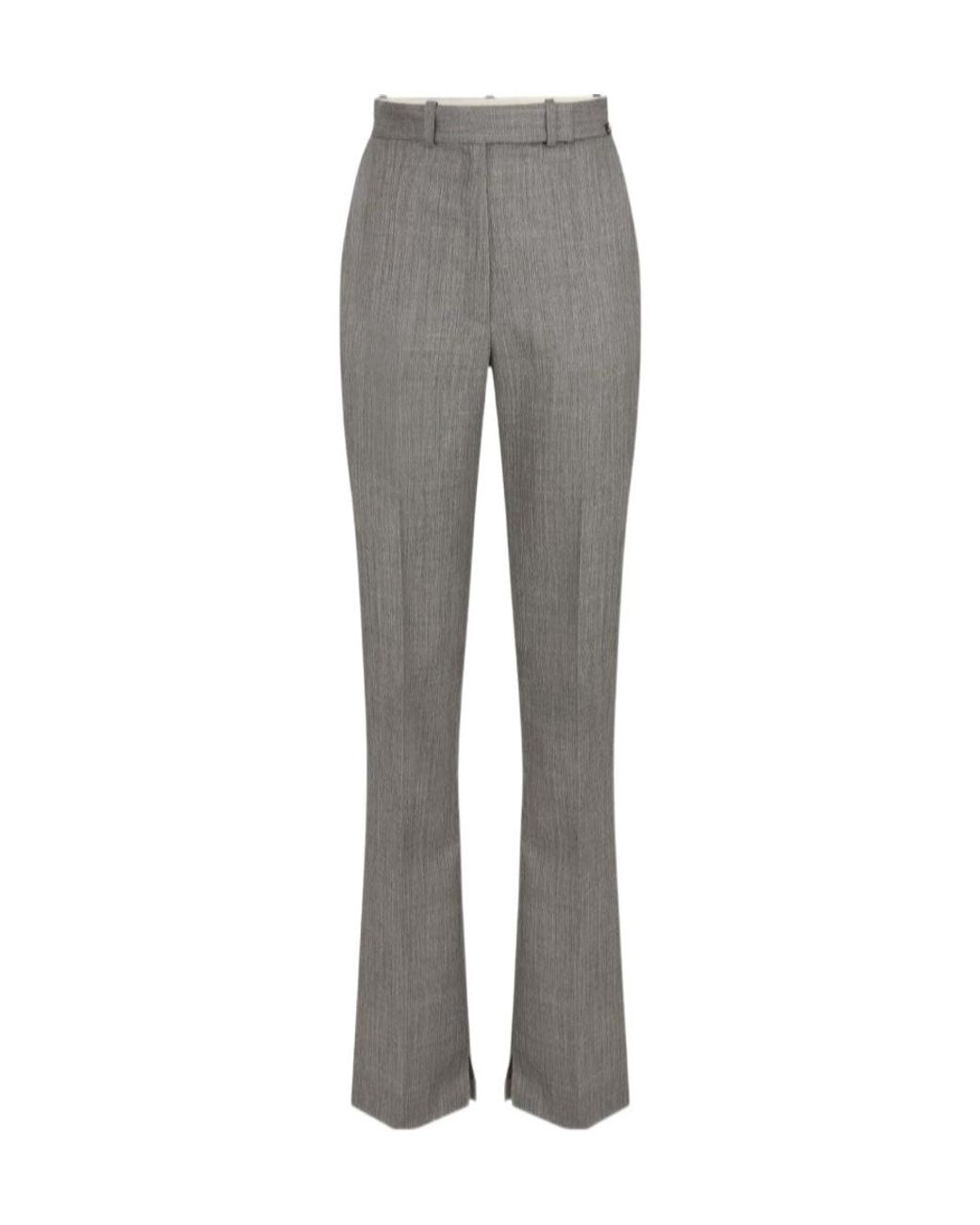 Elisabetta Franchi Gray Wool Trousers