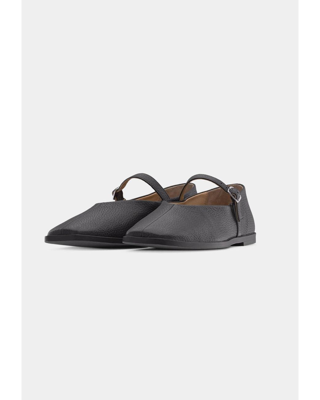Max Mara Black Square-Toe Flat Shoes