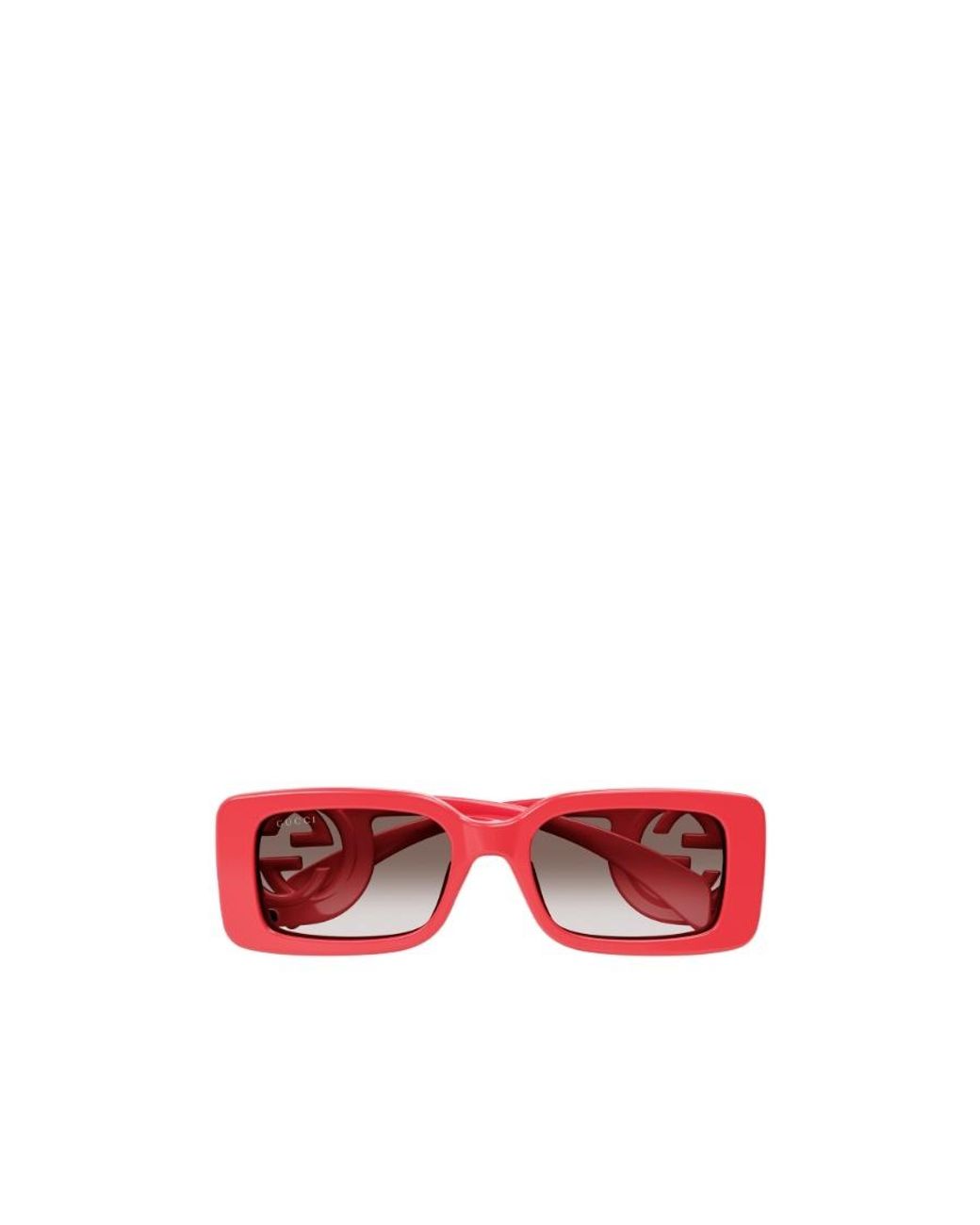 Gucci Red Eyewear Rectangular Frame Sunglasses