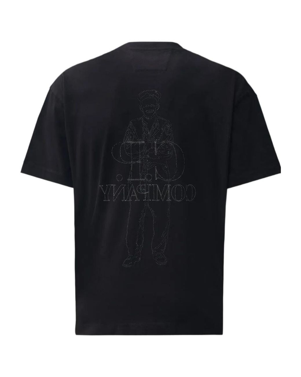 C P Company Black Embroidered Logo T-Shirt for men
