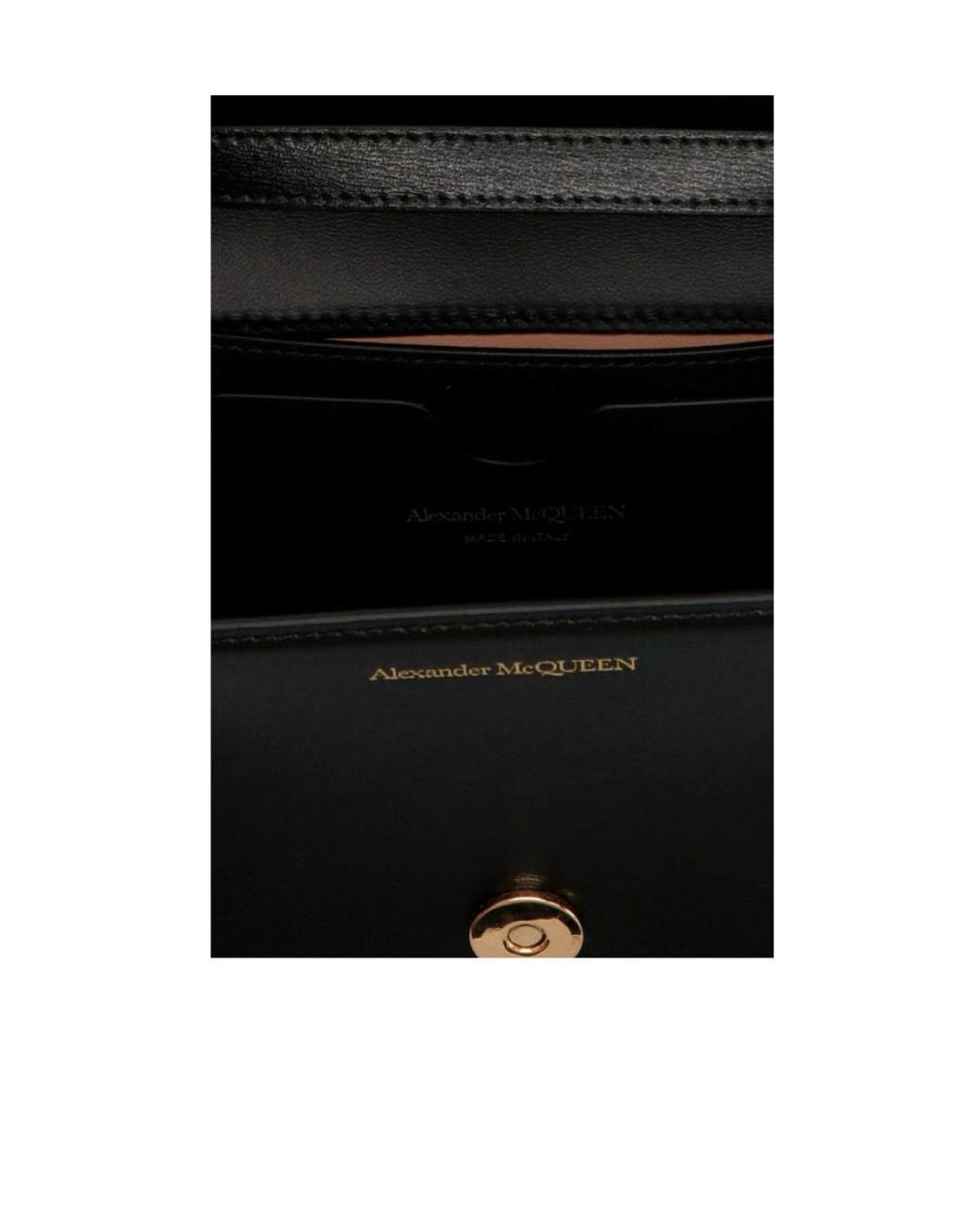 McQueen Black Four Ring Shoulder Bag