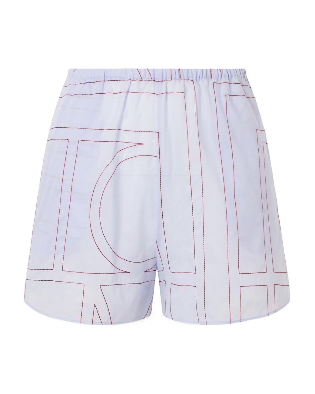 Totême Blue Monogram Cotton-Blend Shorts