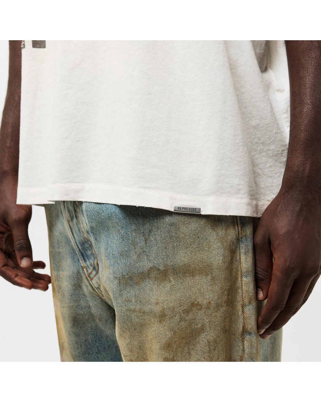 Represent White Oversized T-Shirt for men