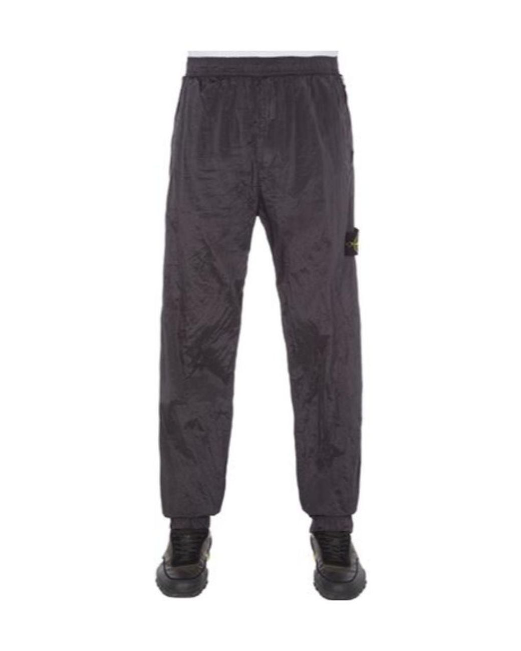 Stone Island Black Compass-Motif Track Trousers for men