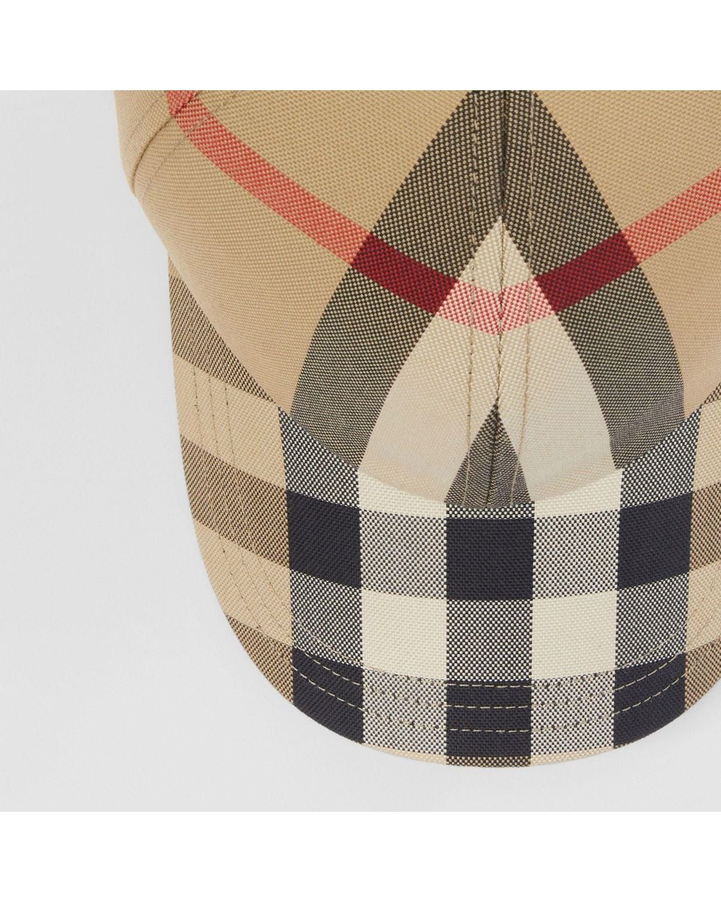 Burberry Natural Embroidered-Logo Check Cotton Baseball Cap for men