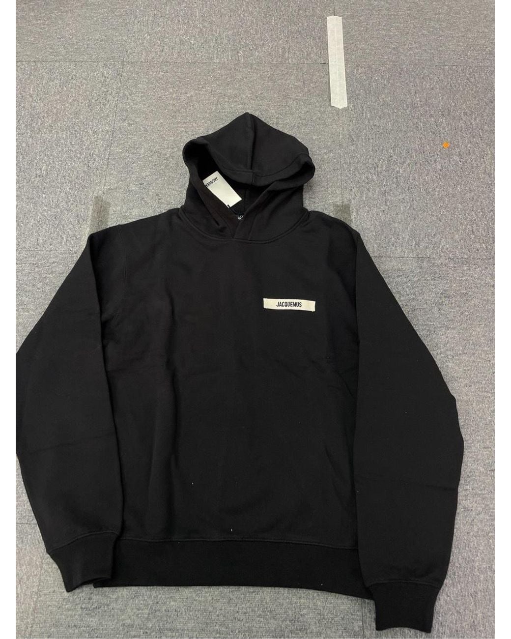 Jacquemus Blue Logo Patch Long Sleeved Hoodie for men
