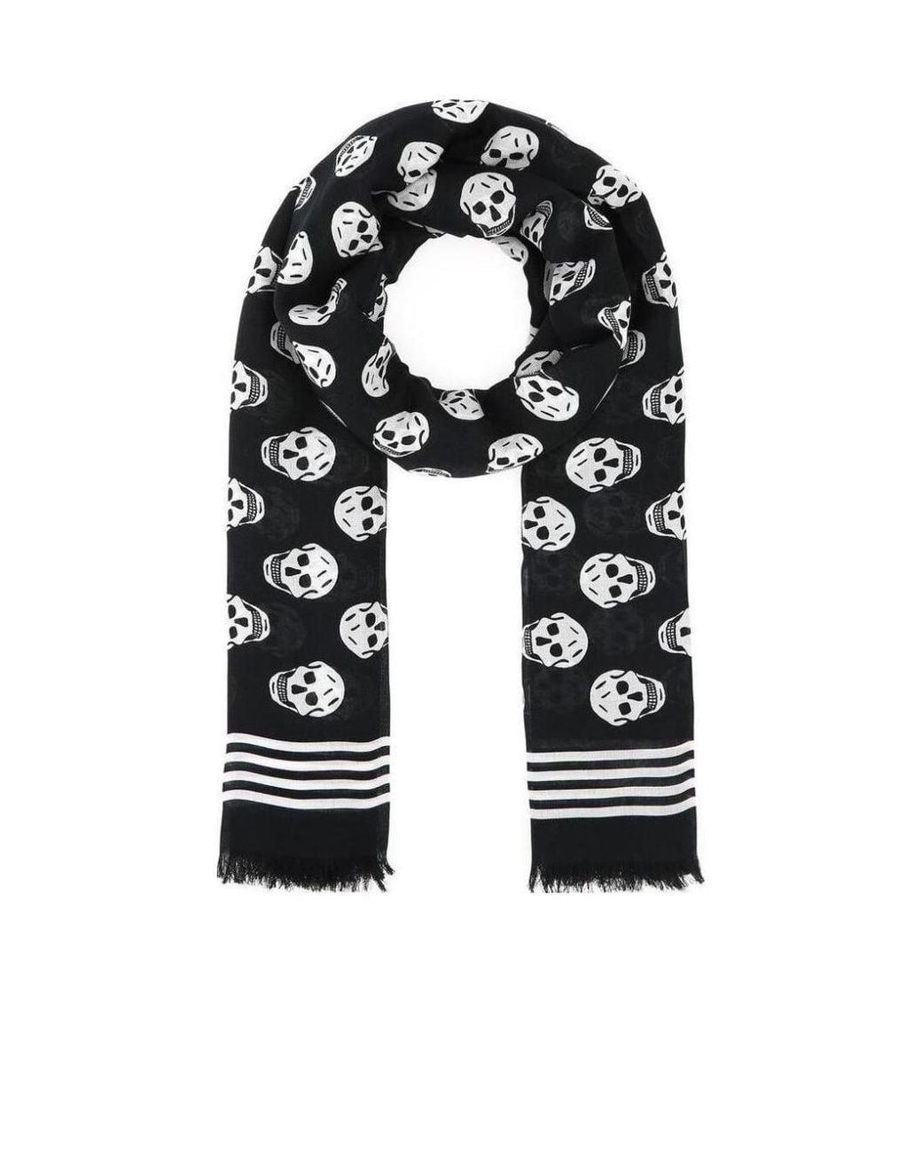 McQueen White Biker Skull Scarf