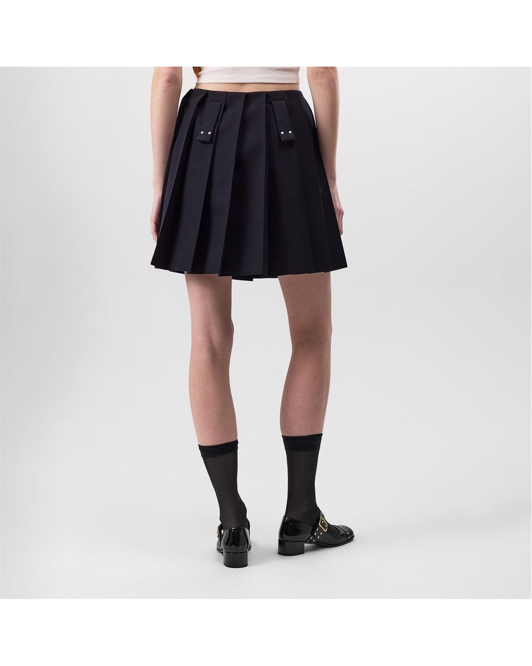 Prada Black Buckle Mini Skirt