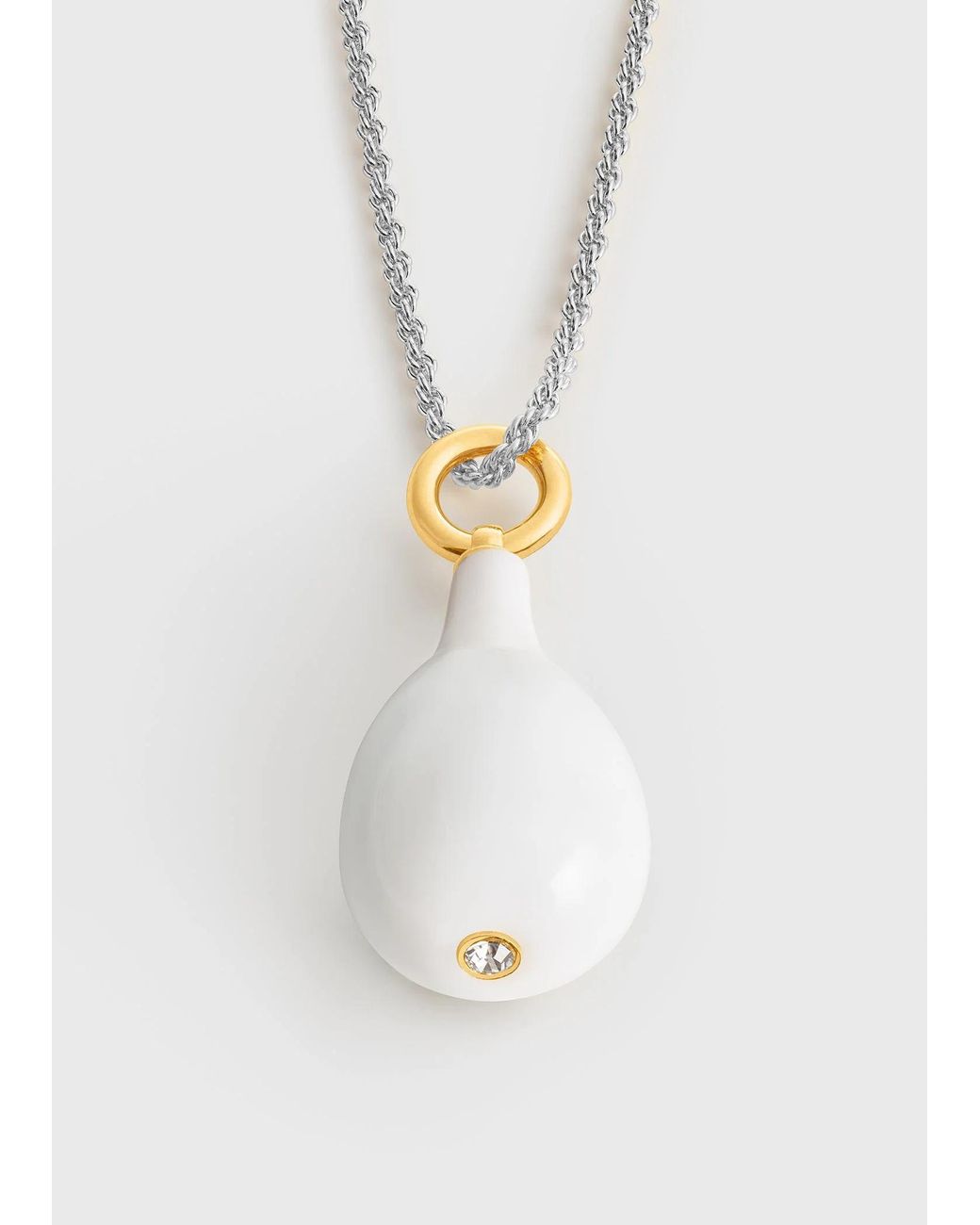 Totême  White Crystal-Pendant Necklace