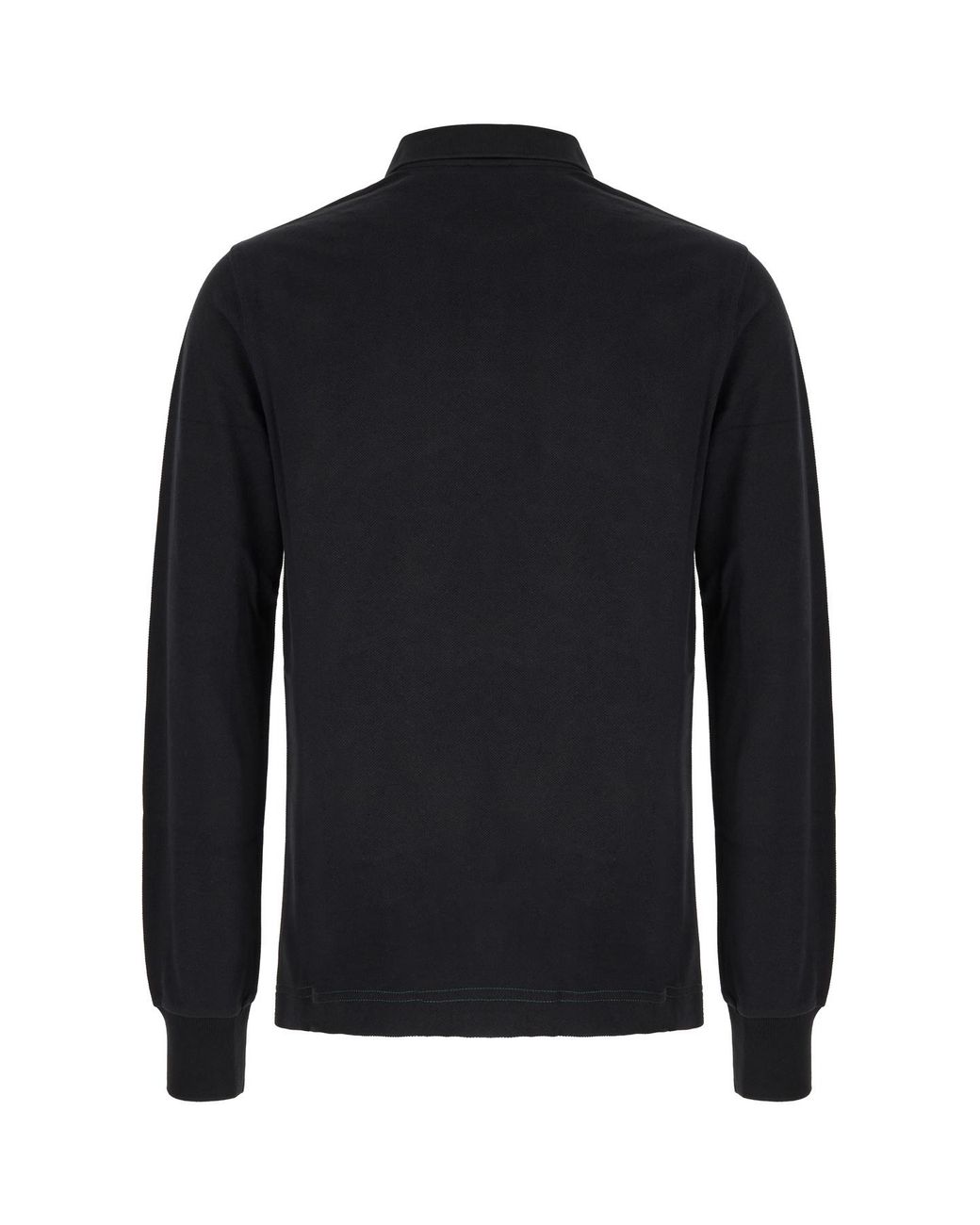 Burberry Black Long-Sleeve Cotton Polo Shirt for men