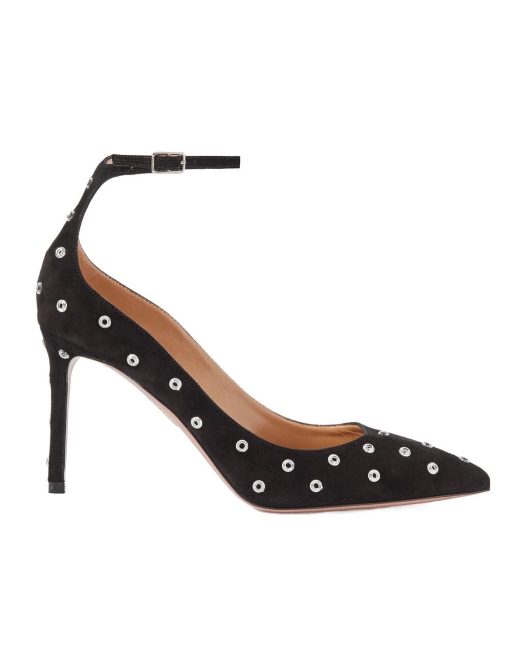 Aquazzura Metallic Embellished Suede Pumps