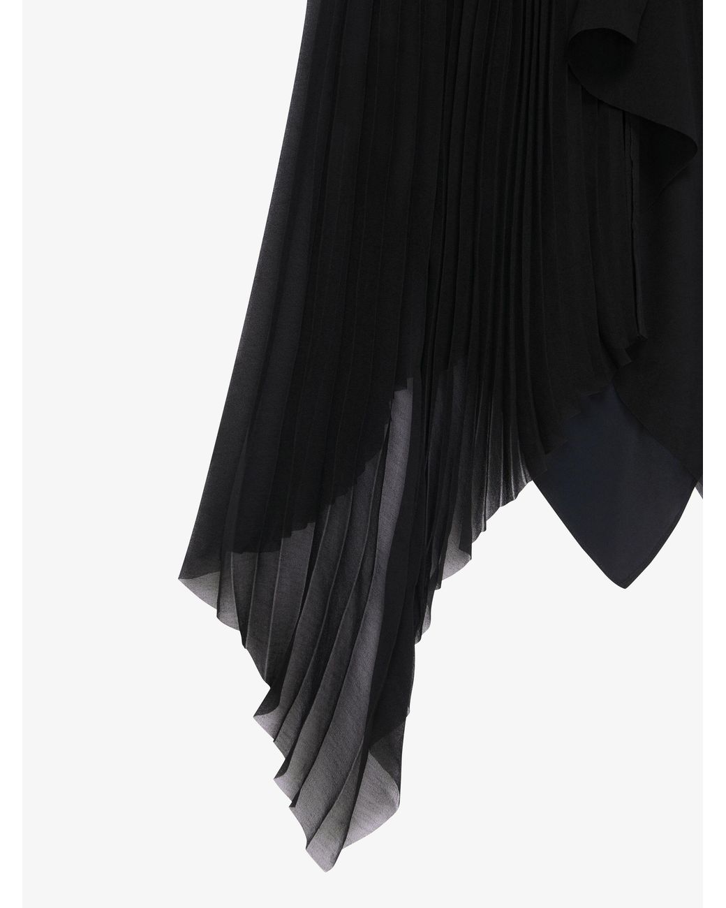 Givenchy Black Asymmetrical Short-Sleeved Dress