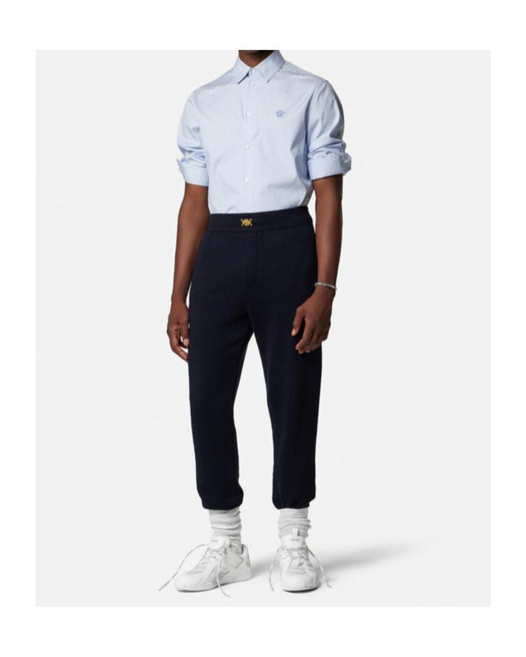 Versace Blue Medusa-Plaque Track Pants for men