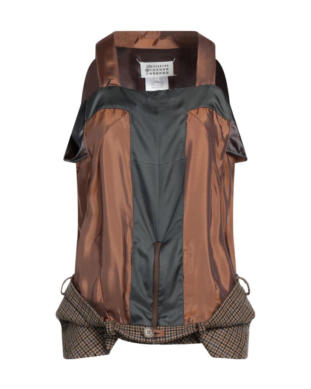Maison Margiela Brown Sleeveless Square-Neck Top