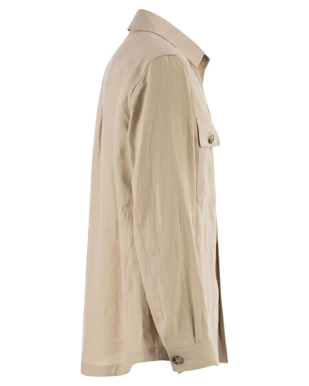 Boss Natural Boss Relaxed-Fit Button-Up Overshirt for men