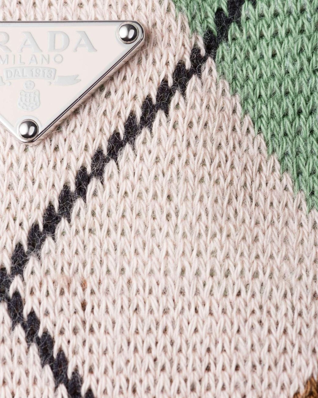Prada Multicolor Triangle-Logo Checked Socks