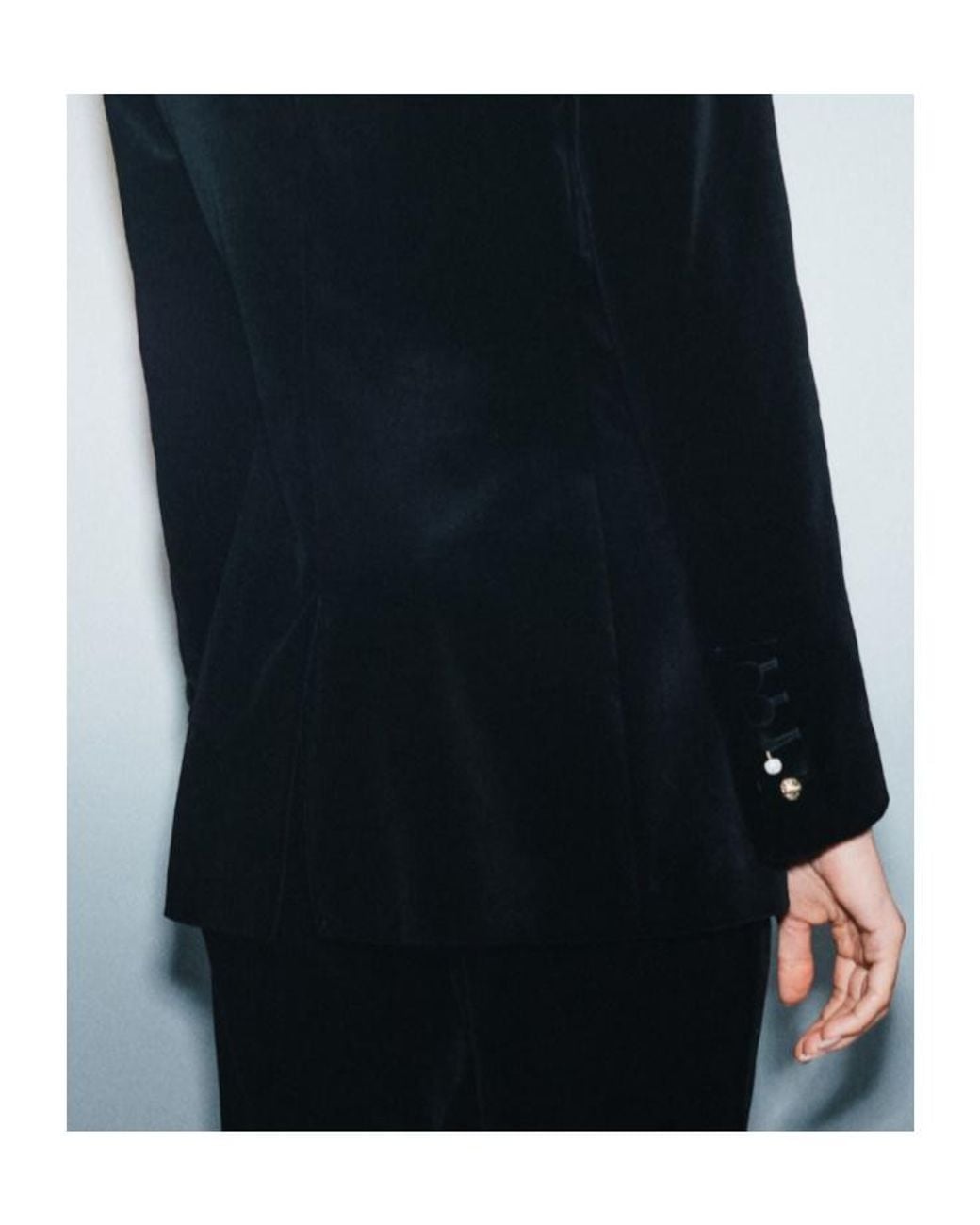 Marella Black Stretch Velvet Blazer