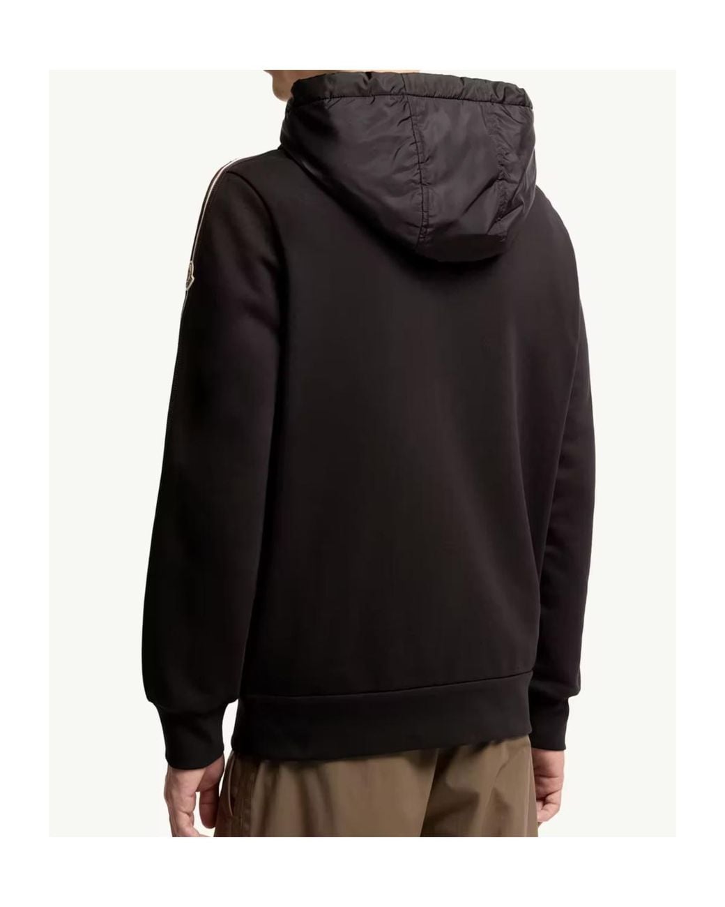 Moncler Black Logo Patch Zip-Up Jacket for men