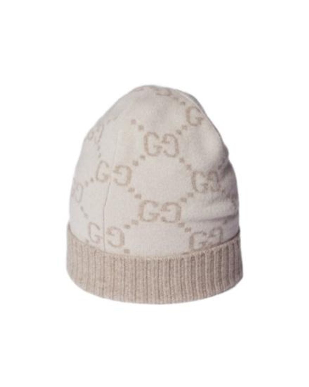 Gucci Gray Nuancie Gg Embroidered Beanie Hat