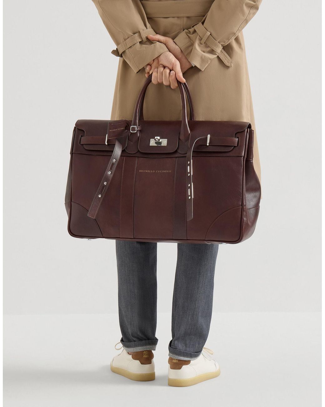 Brunello Cucinelli Brown Calfskin Country Bag for men