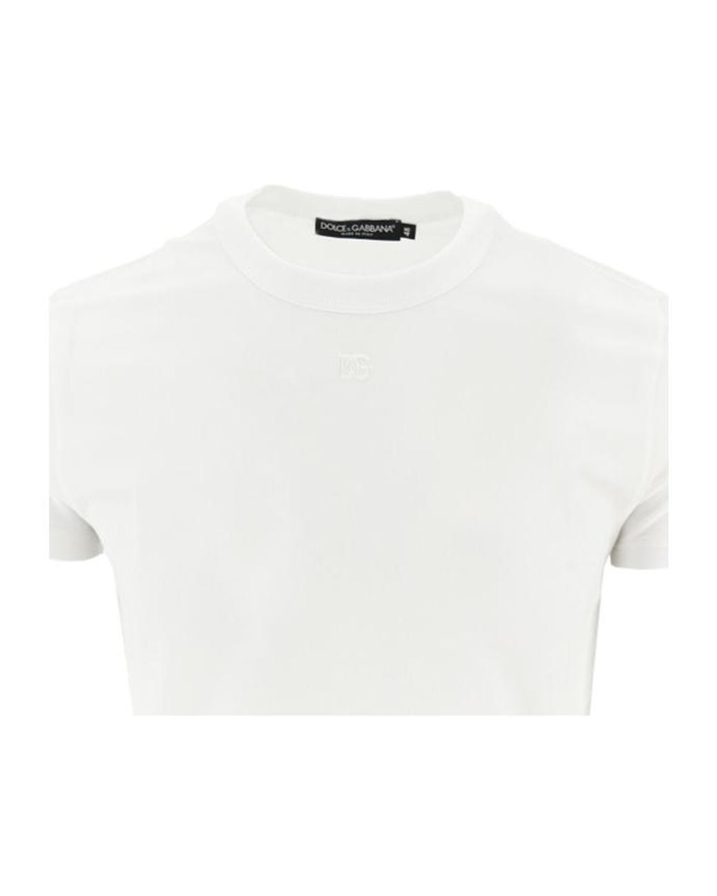 Dolce & Gabbana White Crewneck Short-Sleeved T-Shirt for men
