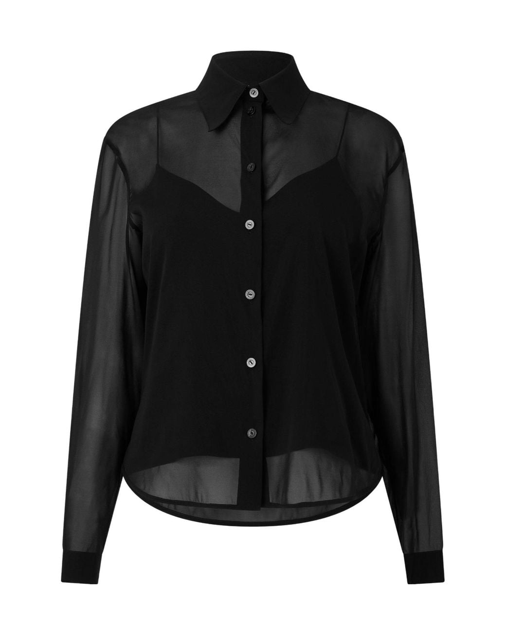 Gucci Black Silk Elastic Shirt