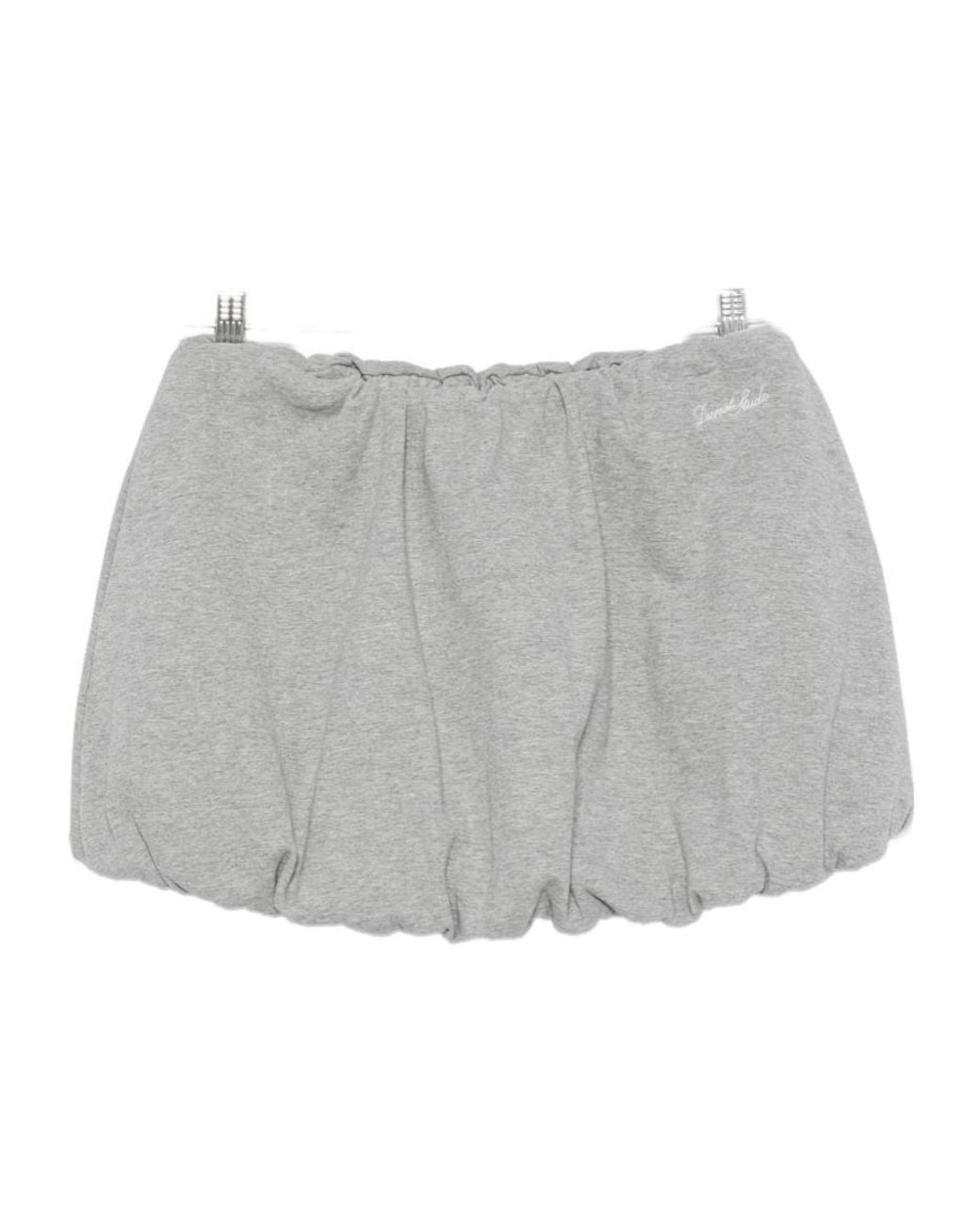 DUNST Gray Elastic Waist Bubble Mini Skirt