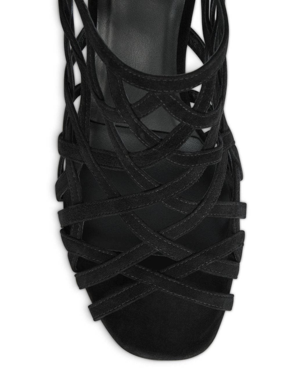 Balmain Black Cutout Wedge Heeled Sandals