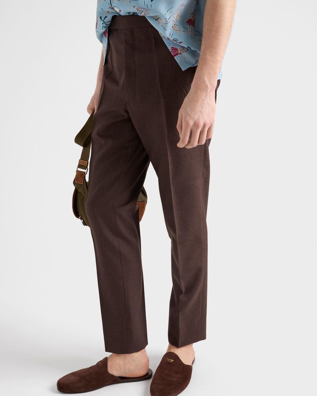 Prada Brown Mohair And Silk Pants for men