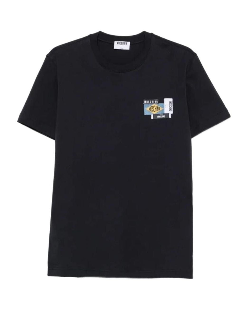 Moschino Black Logo-Patch T-Shirt for men