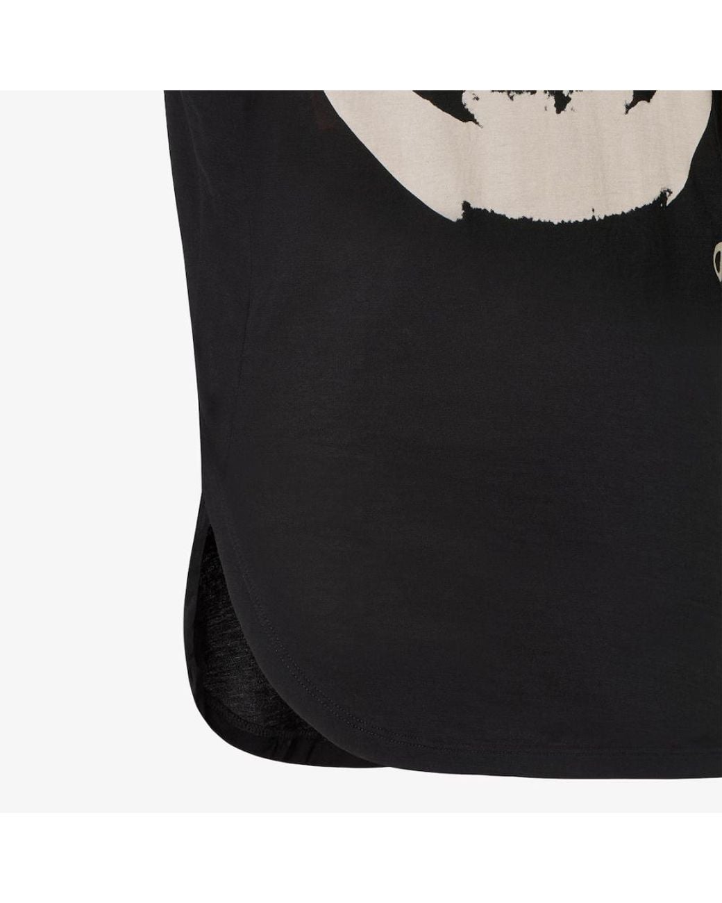 Fendi Black Ti Amo Print V-Neck T-Shirt for men