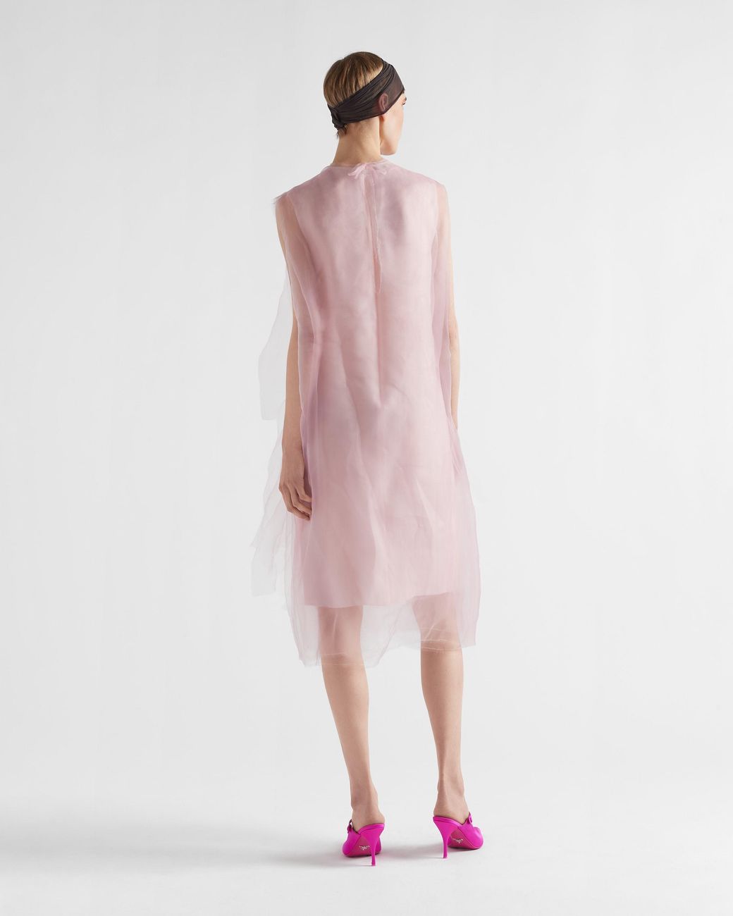 Prada Pink Sleeveless Technical Voile Dress