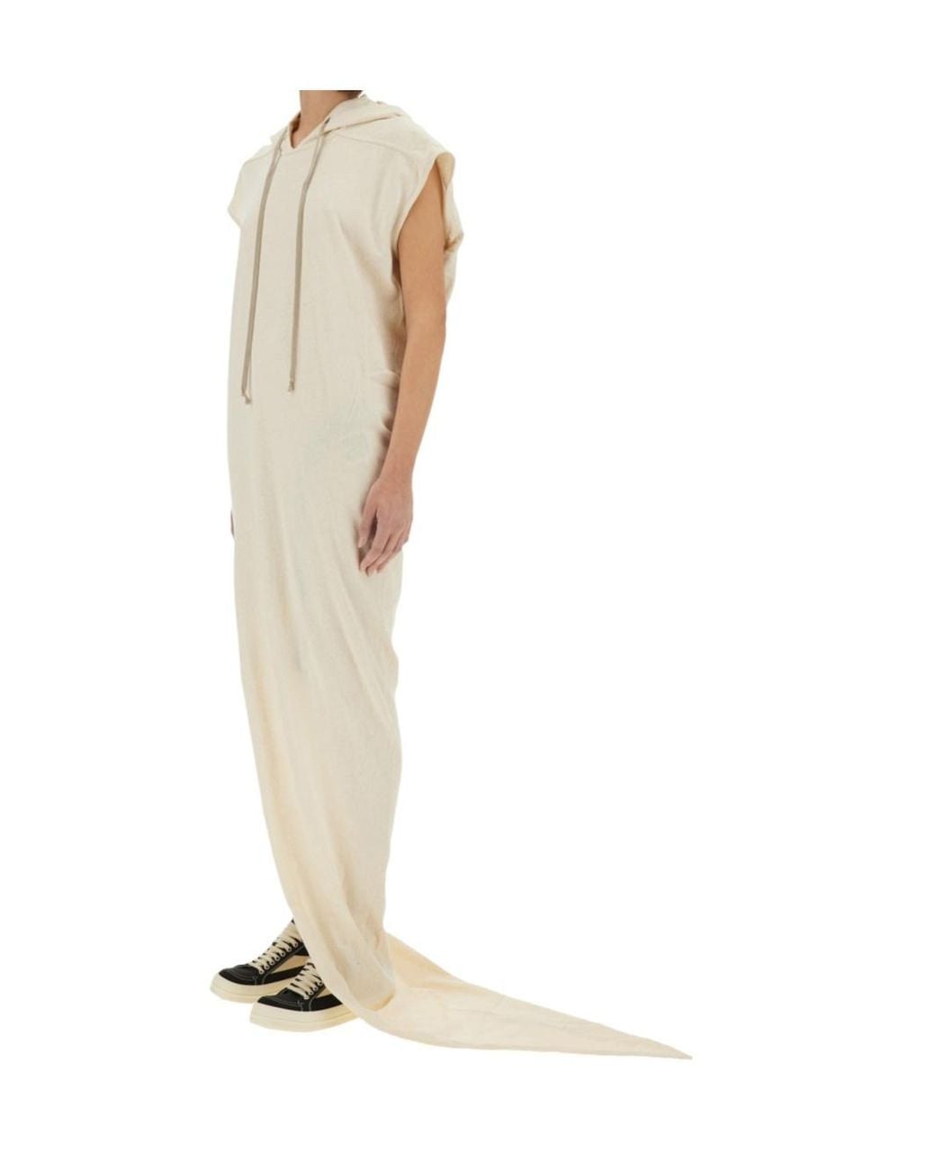 Rick Owens White Hooded Long Dress