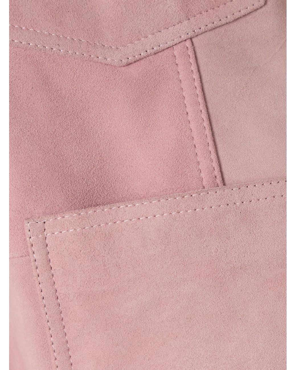 Nour Hammour Pink Seleste Patchwork Suede Jacket