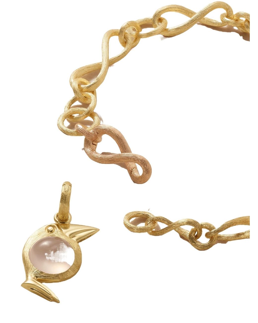Ole Lynggaard Copenhagen Metallic And Rose Quartz Bracelet