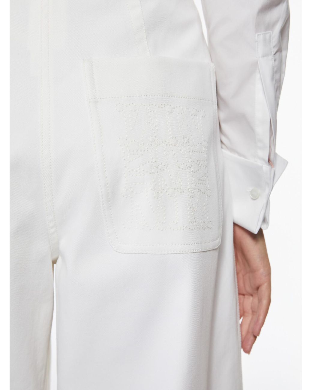 Max Mara White Mina Wide Leg Trousers