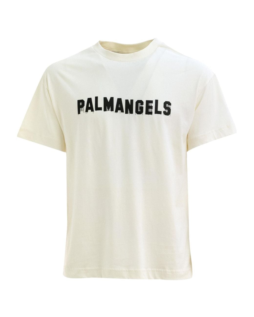 Palm Angels White Logo Printed T-Shirt for men