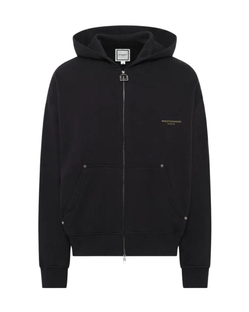 Wooyoungmi Black Scenery Forest-Print Zip-Up Hoodie for men
