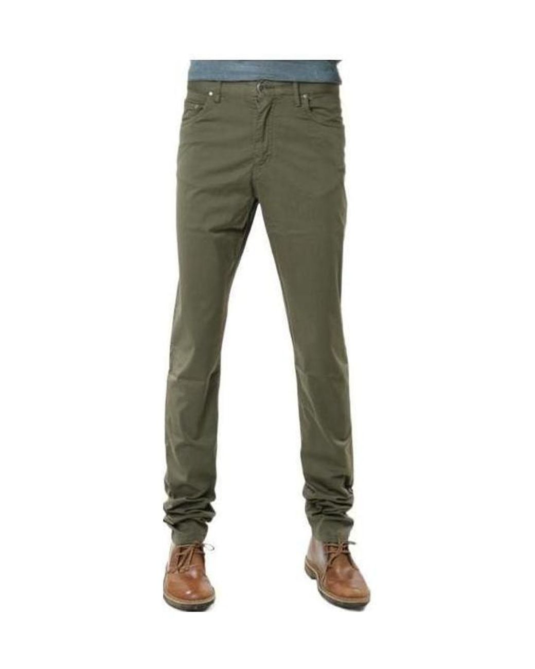 Paul & Shark Green Five-Pocket Stretch-Cotton Pants for men