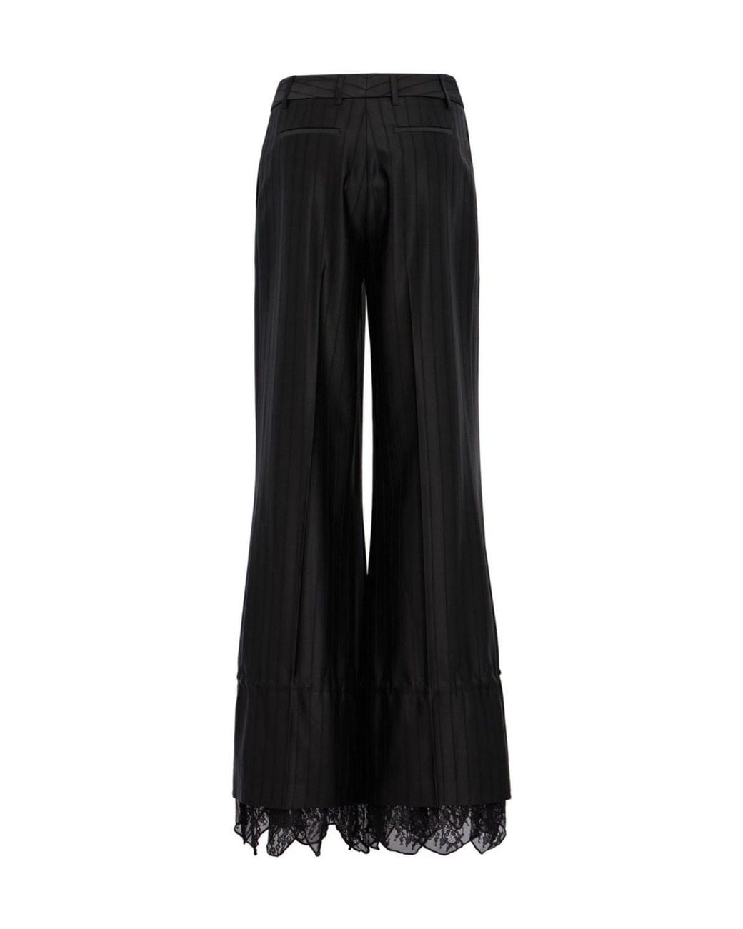 GIUSEPPE DI MORABITO Black Casual Pants With A Lace Hem
