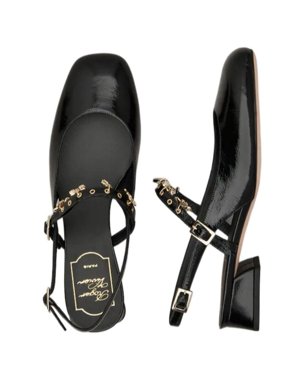 Roger Vivier Black Très Vivier Slingback Mary Janes