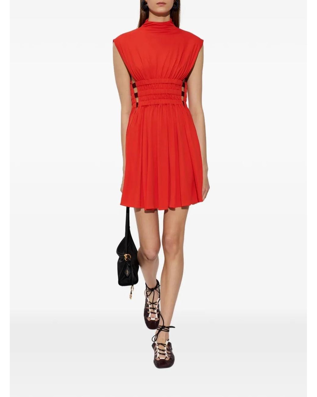 Alaïa Red Alaïa Mini Deesse Dress