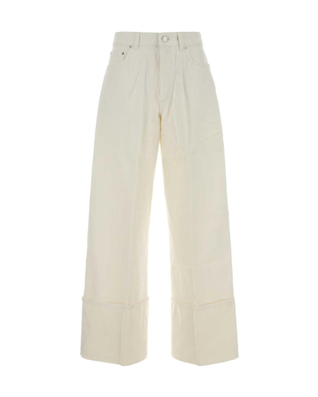 Givenchy White Turn-Up Wide-Leg Jeans