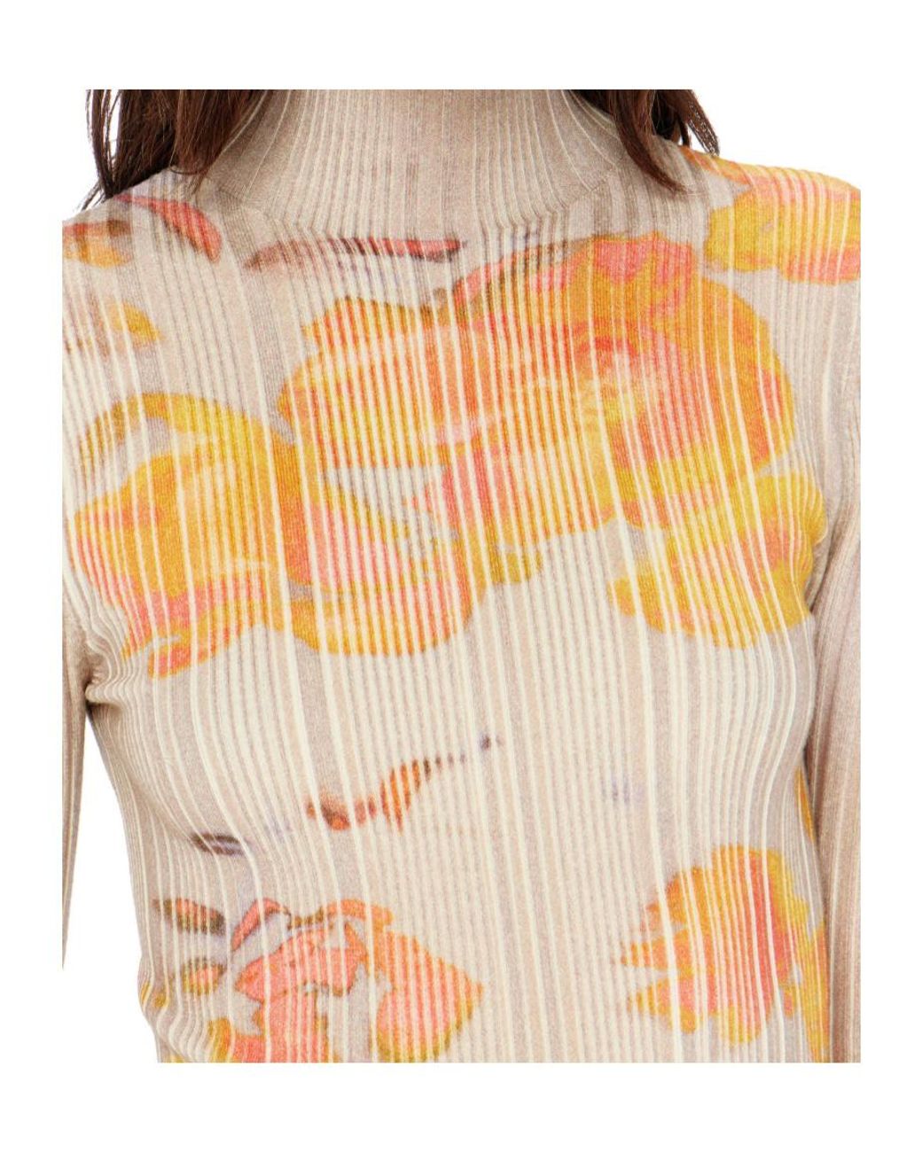DIESEL White Ioria Ribbed Printed Top