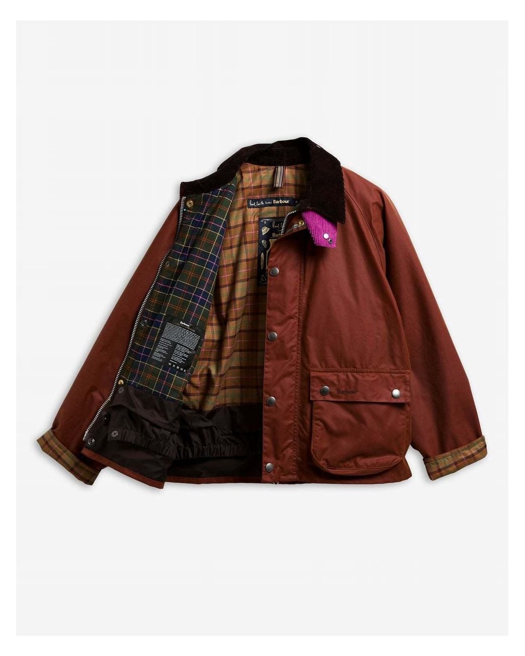 Barbour Brown X Paul Smith Key Transport Waxed Jacket for men