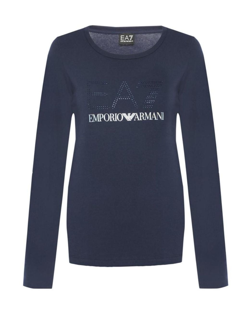 Emporio Armani Blue Logo Long-Sleeve T-Shirt